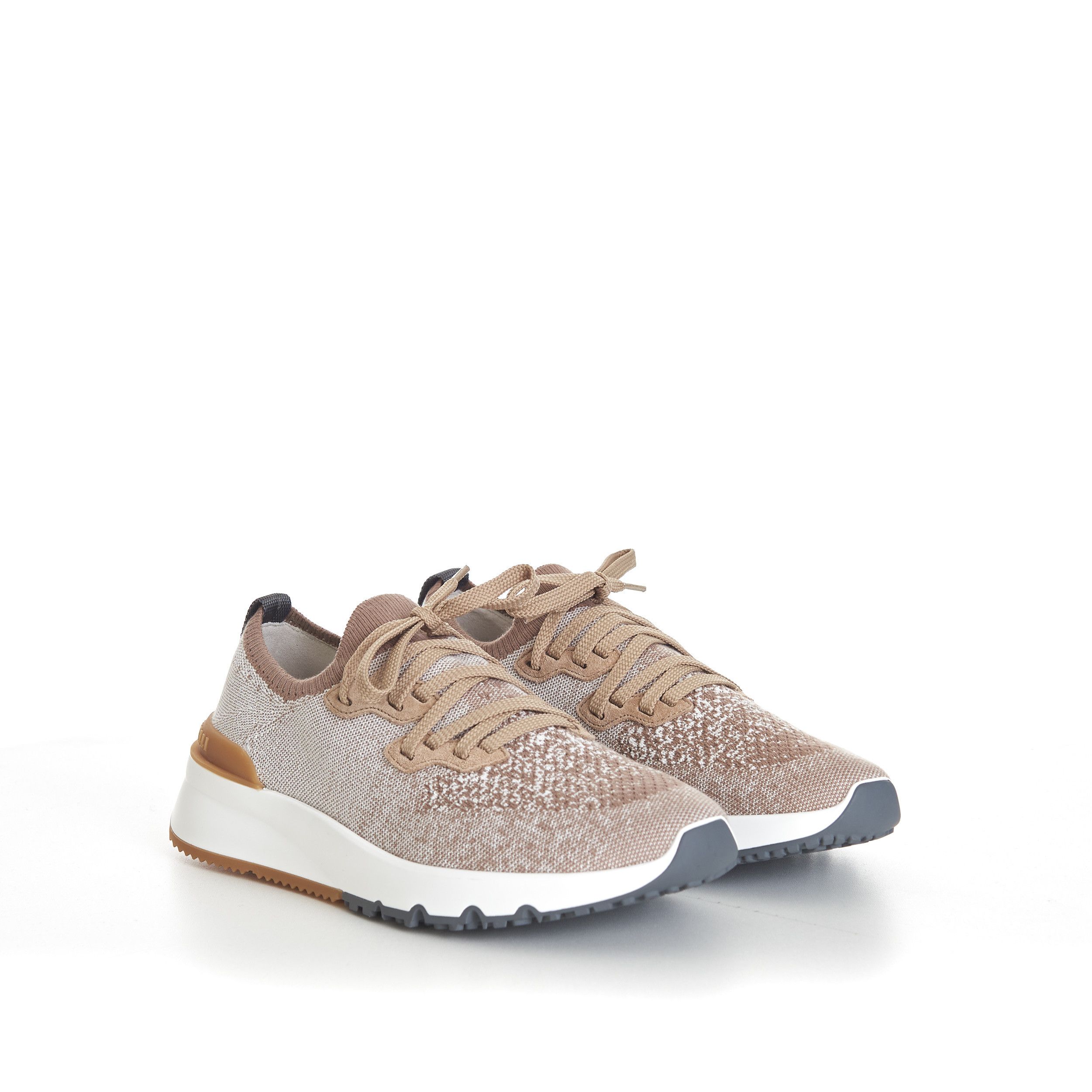 Brunello Cucinelli Beige Low Top Cotton Chiné Knit Runners Size US 12 / EU 45 - 1 Thumbnail