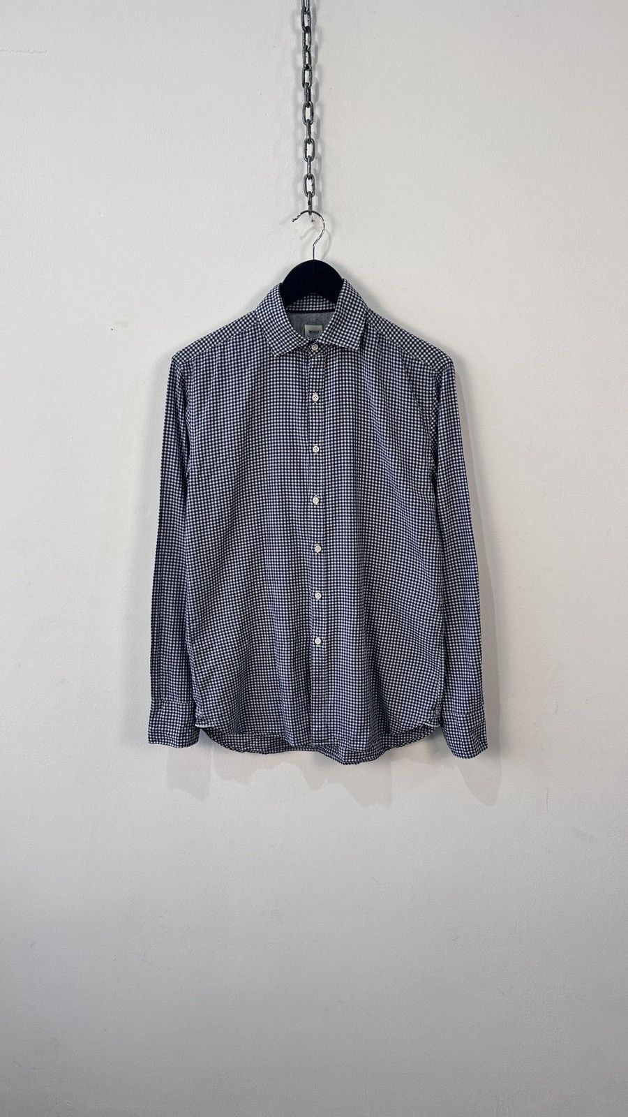 Boggi Boggi Milano Shirt M Gingham Check Easy Formal Custom Fit Size US M / EU 48-50 / 2 - 1 Thumbnail