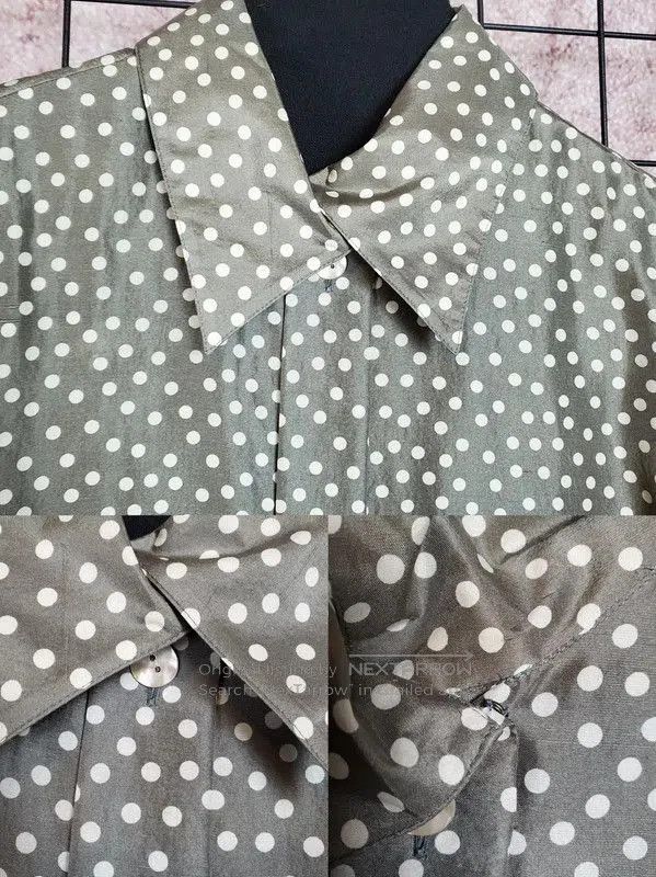 Dior Dior Green Polka Dot Silk Blouse . Size S / US 4 / IT 40 - 7 Thumbnail