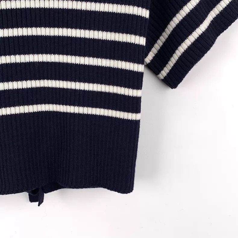 Dior Dior Colour-blocked striped wool back hollow round-neck sh Size XXS / US 00 / IT 34 - 4 Thumbnail