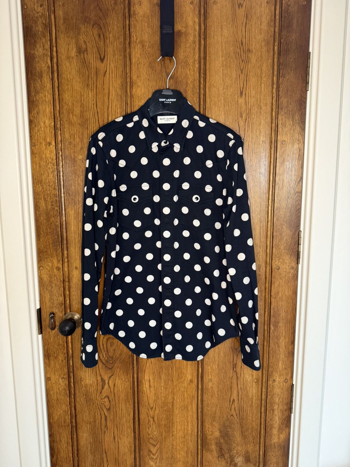 Saint Laurent Paris Saint Laurent black polka dot western denim shirt XL Grail Size US XL / EU 56 / 4 - 1 Thumbnail