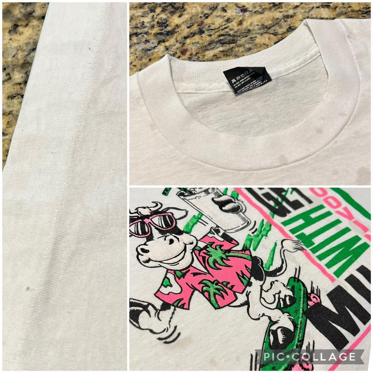Vintage Vintage 90s Screen Stars Cow Milk Funny Gag Tee Tshirt Size US L / EU 52-54 / 3 - 3 Thumbnail