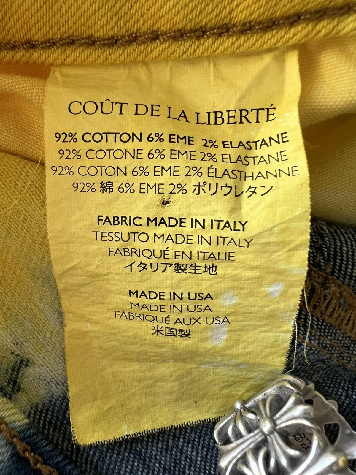 Cout de la Liberte Super Flared Bell Bottom Split Tie-Dye Denim Jeans Size US 30 / EU 46 - 8 Thumbnail