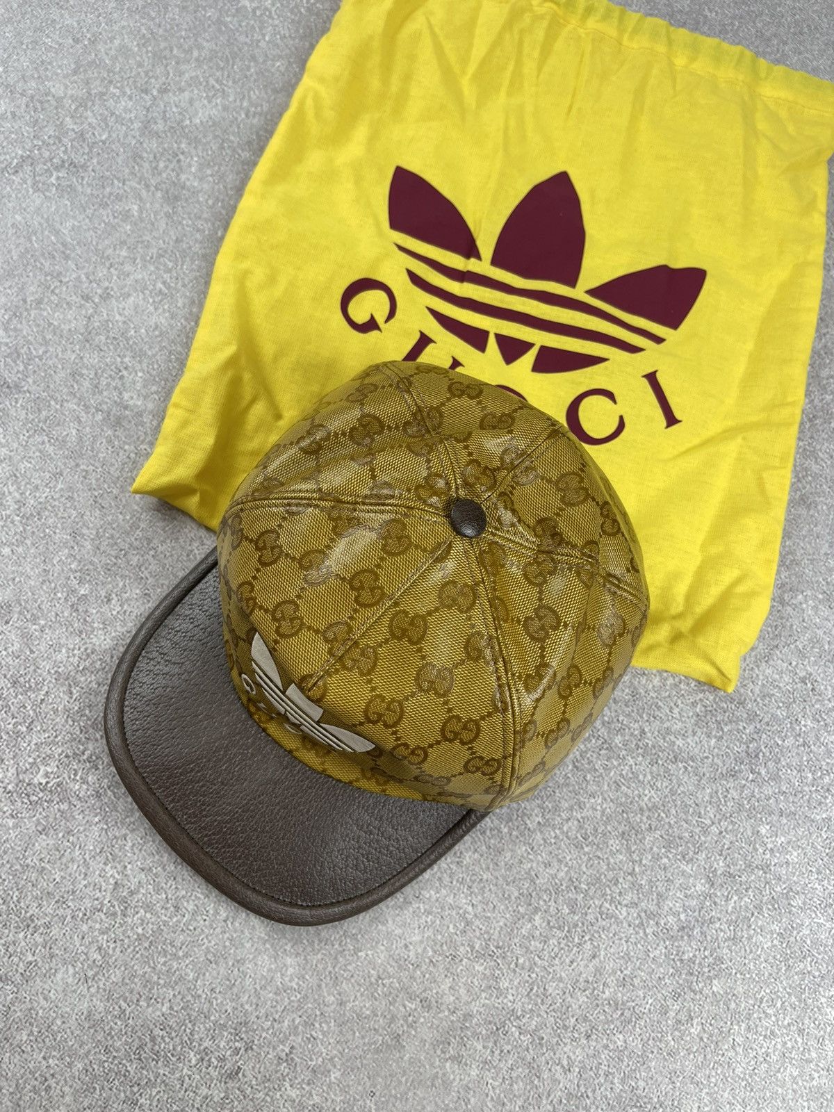 Adidas × Gucci Gucci x Adidas GG Monogram Canvas Leather Baseball Cap Size ONE SIZE - 3 Thumbnail