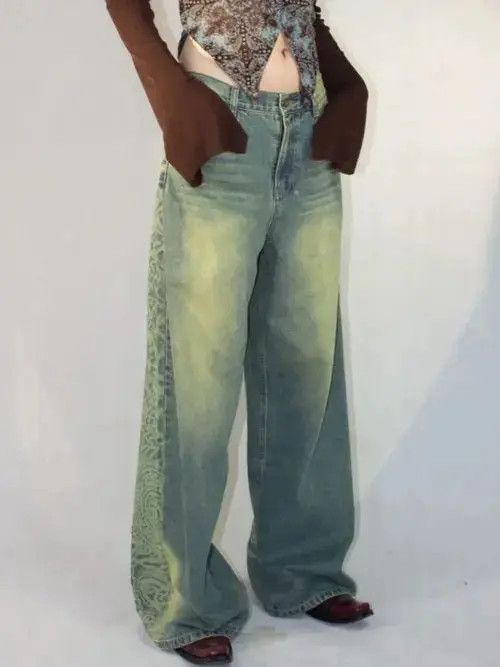 Japanese Brand × Vintage Jeans Women Oversized Retro Streetwear Size 34" / US 12 / IT 48 - 2 Thumbnail