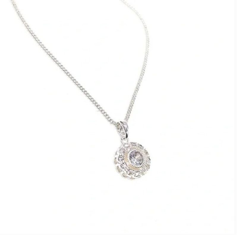 Other Double Halo Necklace Made with Swarovski Crystals | 18" Size ONE SIZE - 2 Thumbnail