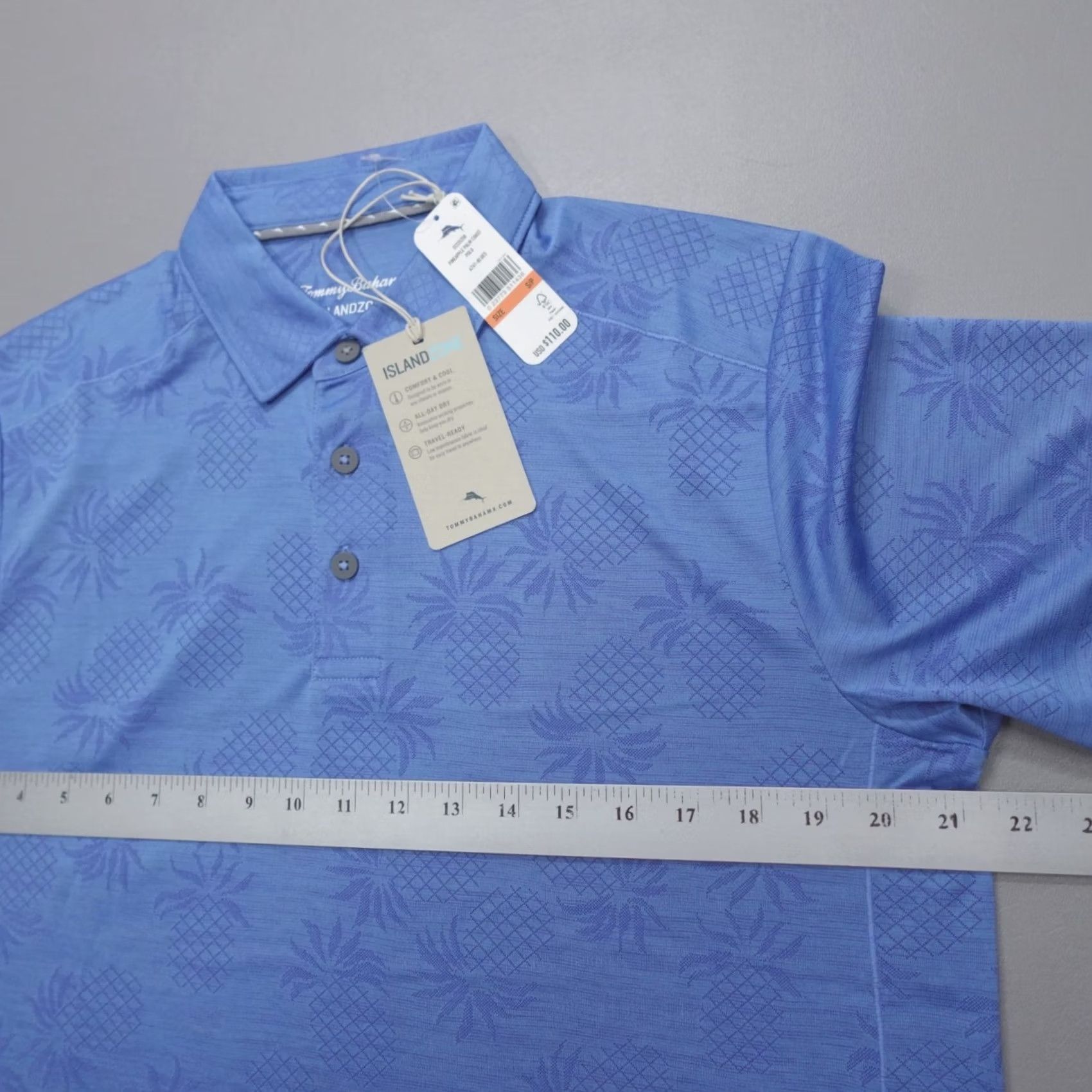 Tommy Bahama Tommy Bahama IslandZone Polo Shirt Blues Men's Size S Palm Coast Floral Short Sleeve Collared Pullover Activewear Casual Travel Size US S / EU 44-46 / 1 - 5 Thumbnail