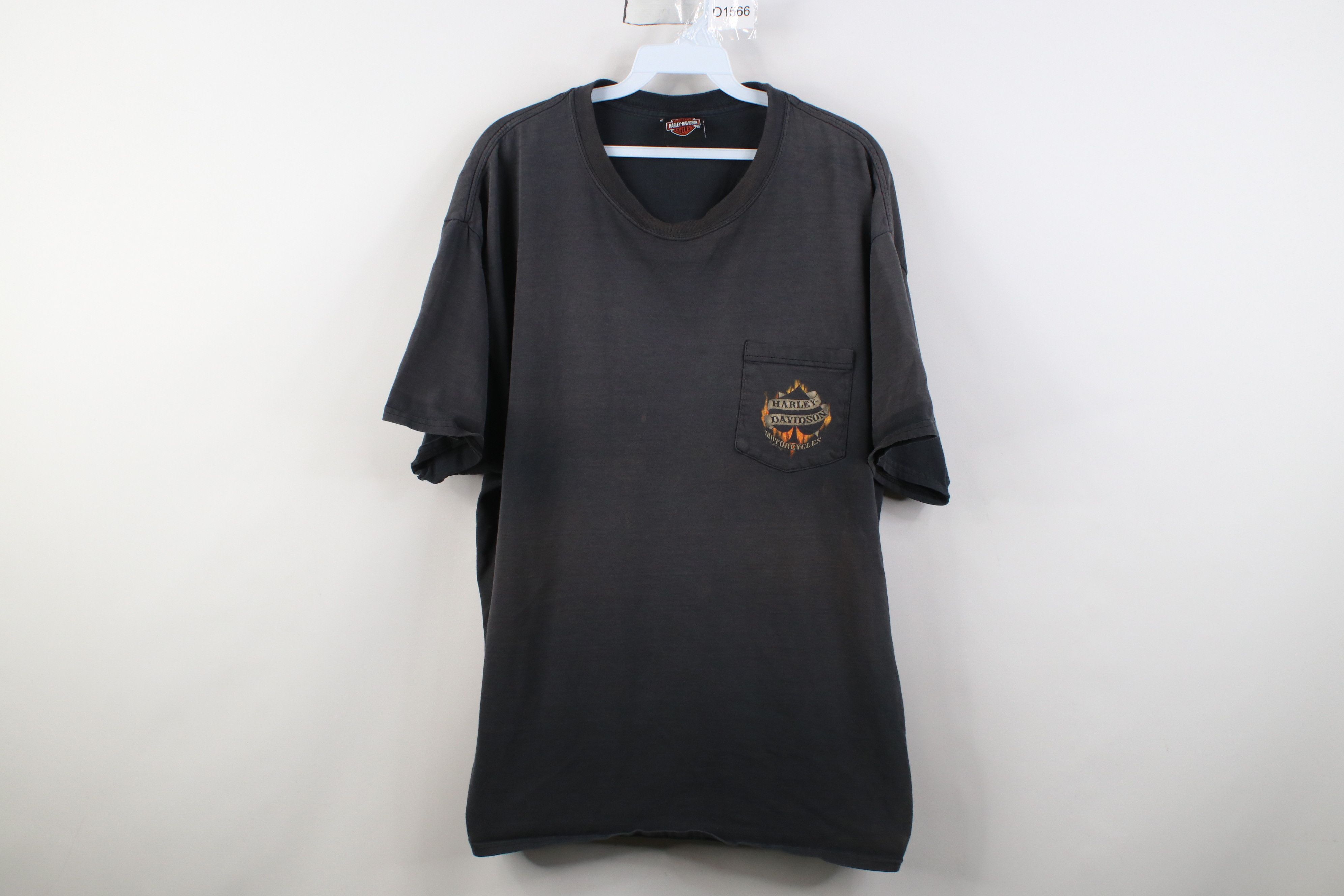Harley Davidson Vintage Y2K Harley Davidson Spade Fire Flames Pocket T-Shirt Size US XL / EU 56 / 4 - 1 Thumbnail