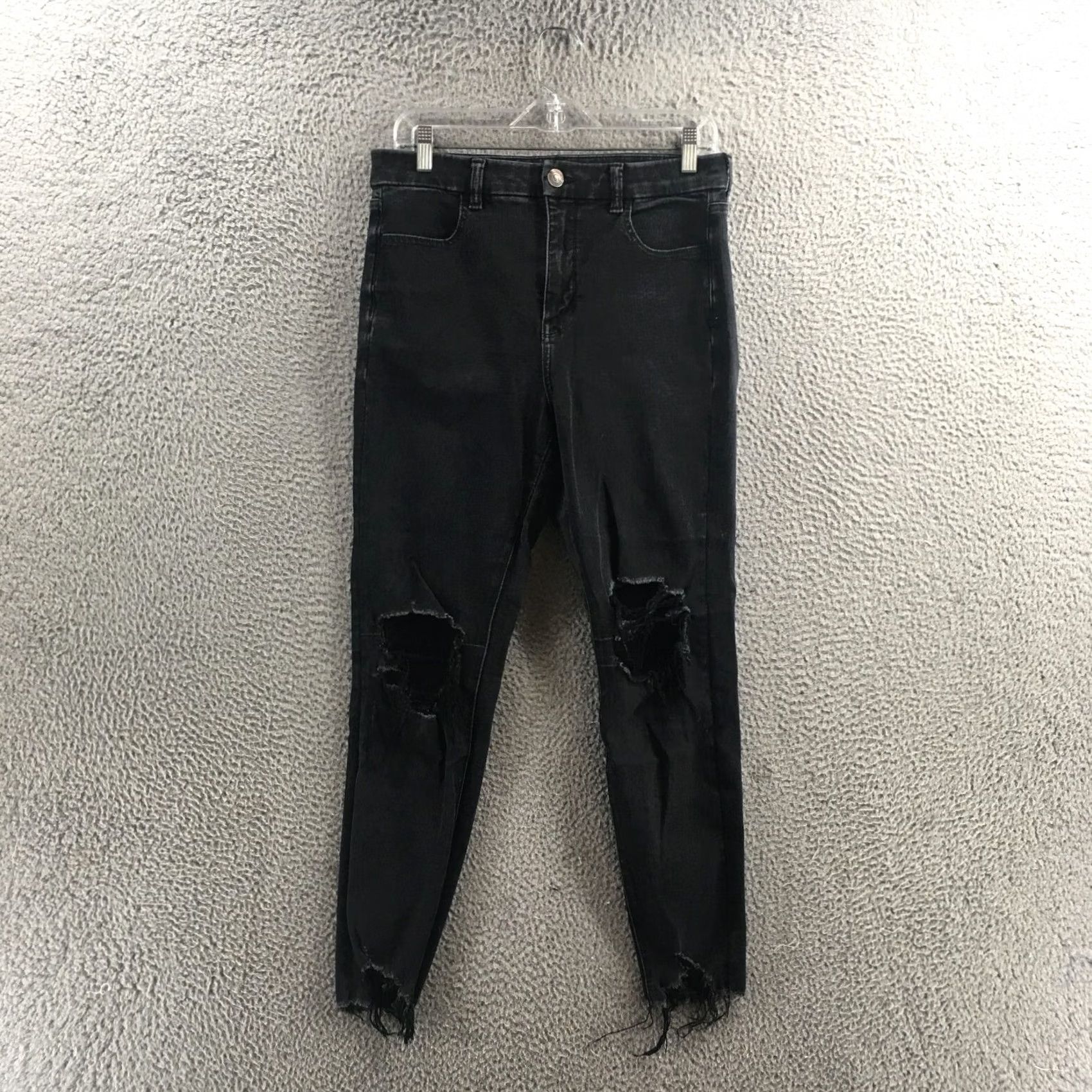 American Eagle Outfitters American Eagle Outfitters Skinny Jeans Womens 10 Black High Rise Distressed-Style 30x26 XS? Size 32" / US 10 / IT 46 - 2 Thumbnail
