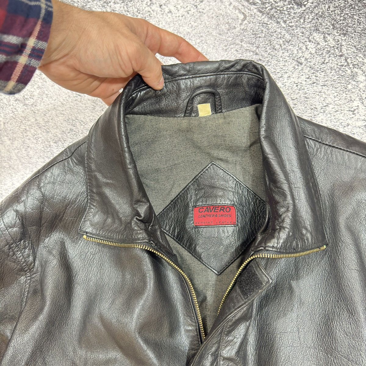 Vintage Cavero Mens Black Leather Jacket M size Size US M / EU 48-50 / 2 - 8 Thumbnail