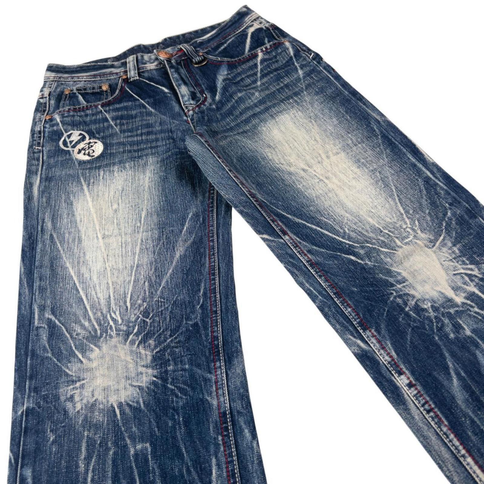 Other Vintage Big Train Embroidered Demon Denim Jeans Size W30 Size US 30 / EU 46 - 7 Thumbnail
