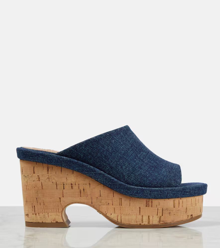 Chloe o1loc1c1024 Oli Mules in Denim Size US 10 / IT 40 - 3 Thumbnail