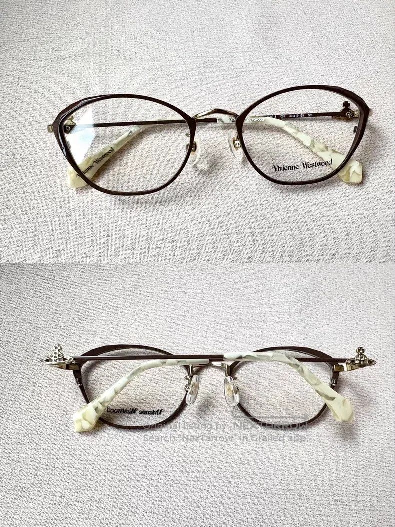Vivienne Westwood Brown Irregular Square Saturn Eyeglass F