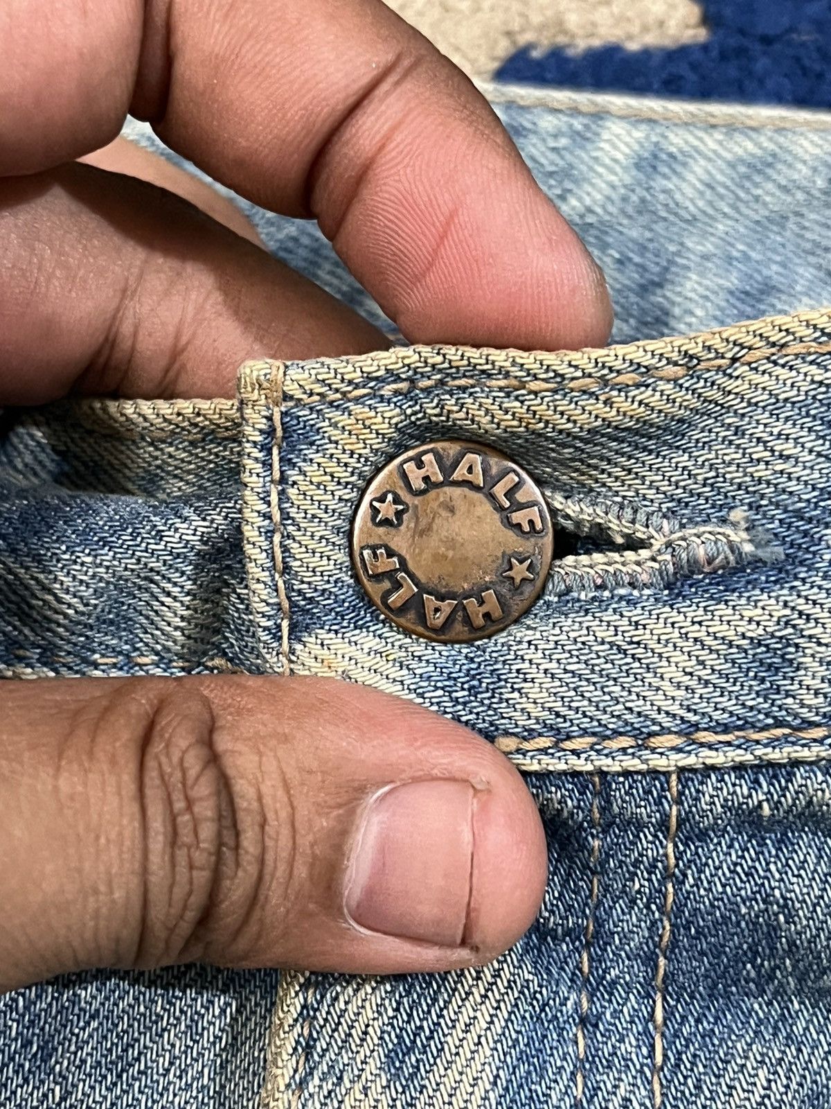 Le Grande Bleu (L.G.B.) Vintage Half Mudwash Distressed Denim Size US 28 / EU 44 - 11 Thumbnail