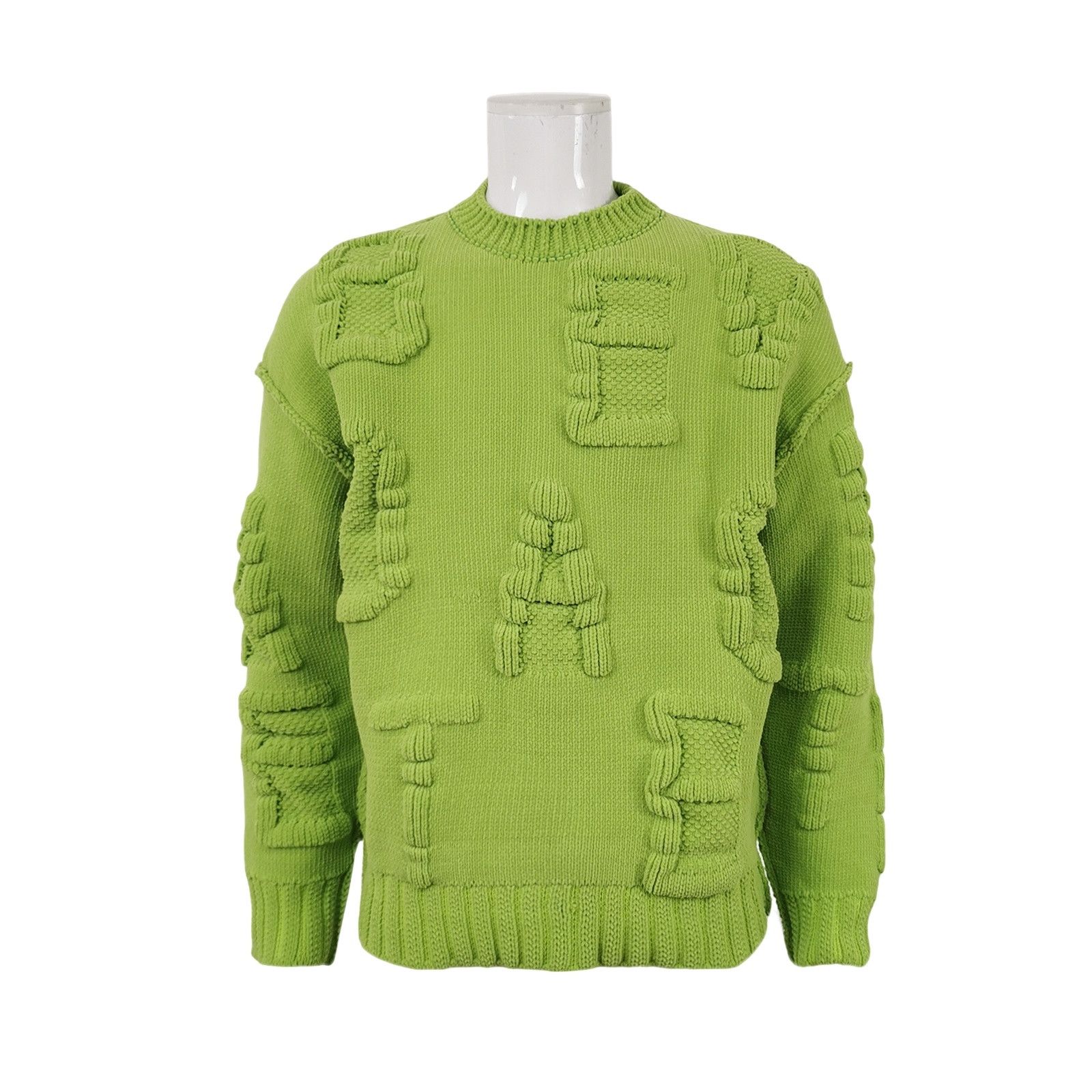 Bottega Veneta Bottega Veneta Textured Green Crewneck Sweater L Size US L / EU 52-54 / 3 - 1 Thumbnail