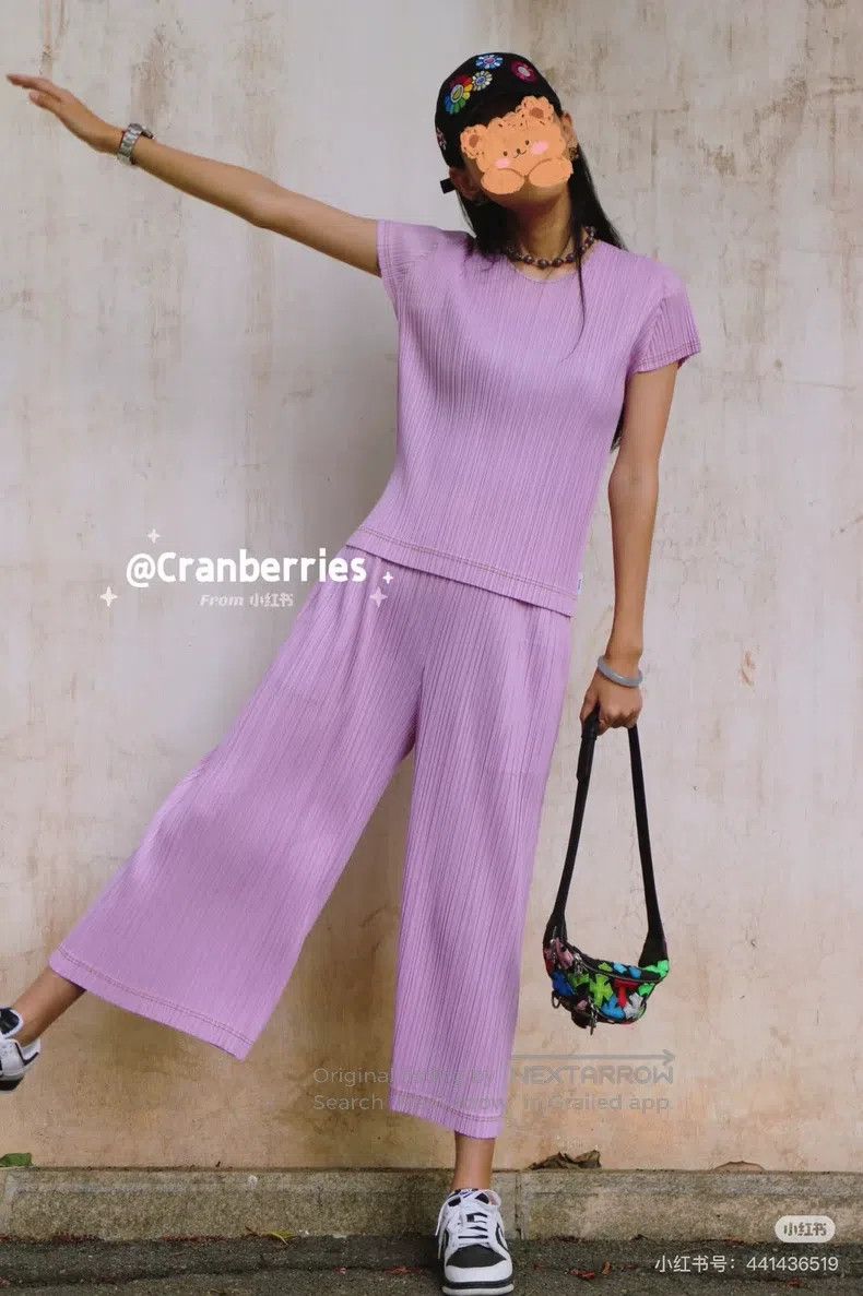 Issey Miyake Issey Miyake size:3 Pink Purple Pants Size 22" - 6 Thumbnail