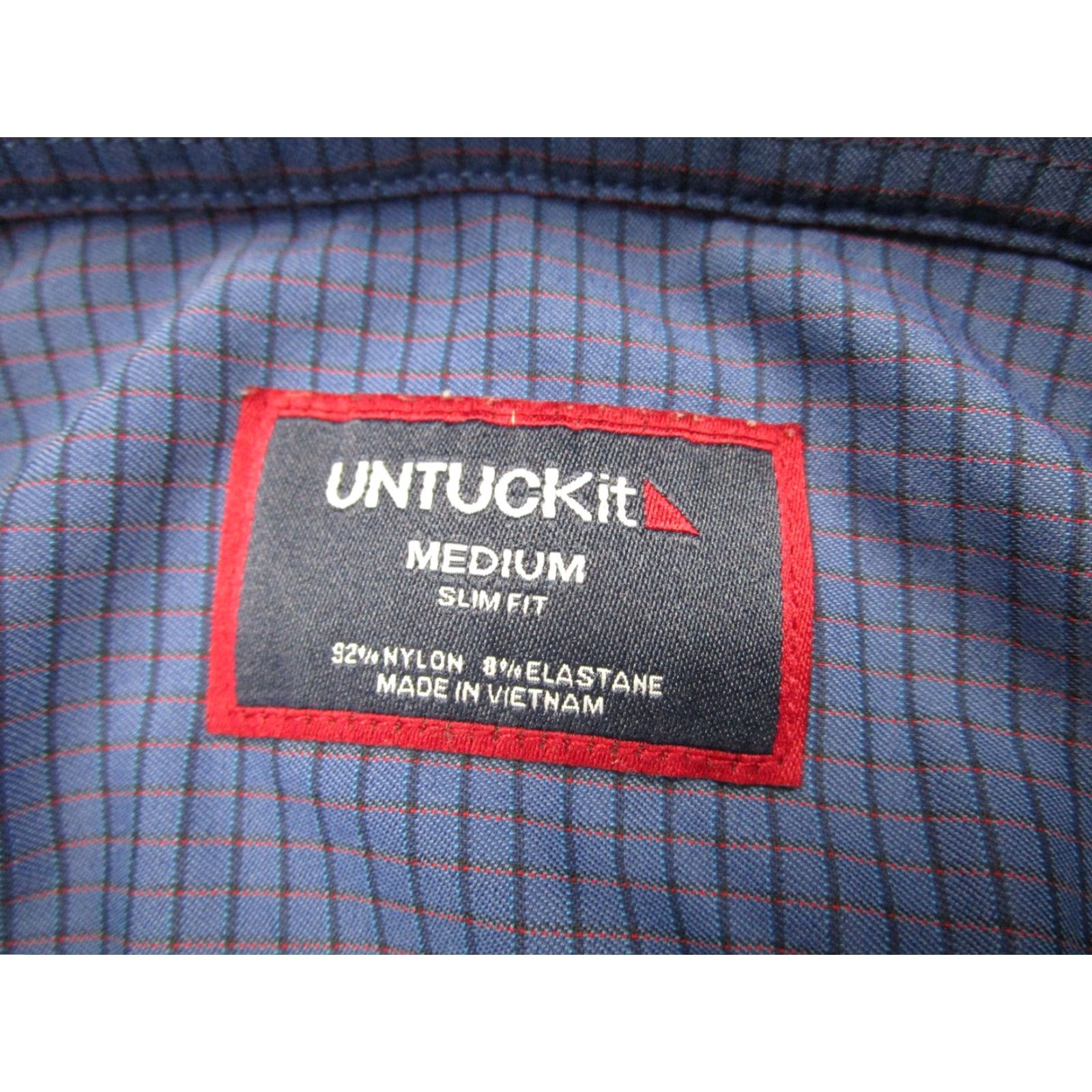UNTUCKit UNTUCKit Shirt Mens M Blue Check Slim Fit Long Sleeve Button-Up Stretch Size US M / EU 48-50 / 2 - 3 Thumbnail
