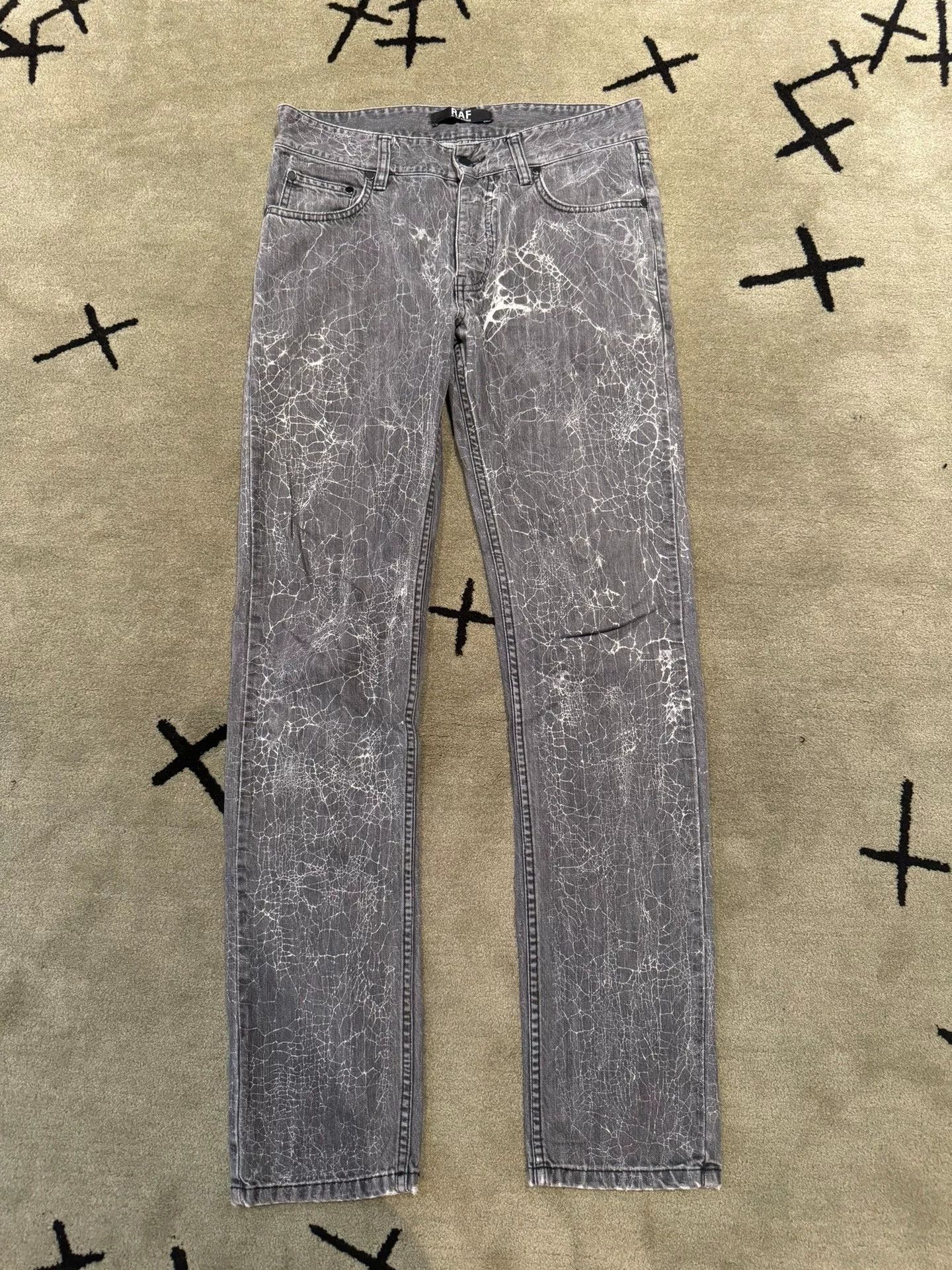 Raf by Raf Simons Raf Simons Archive Cracked Spider Web Jeans Size US 32 / EU 48 - 1 Thumbnail