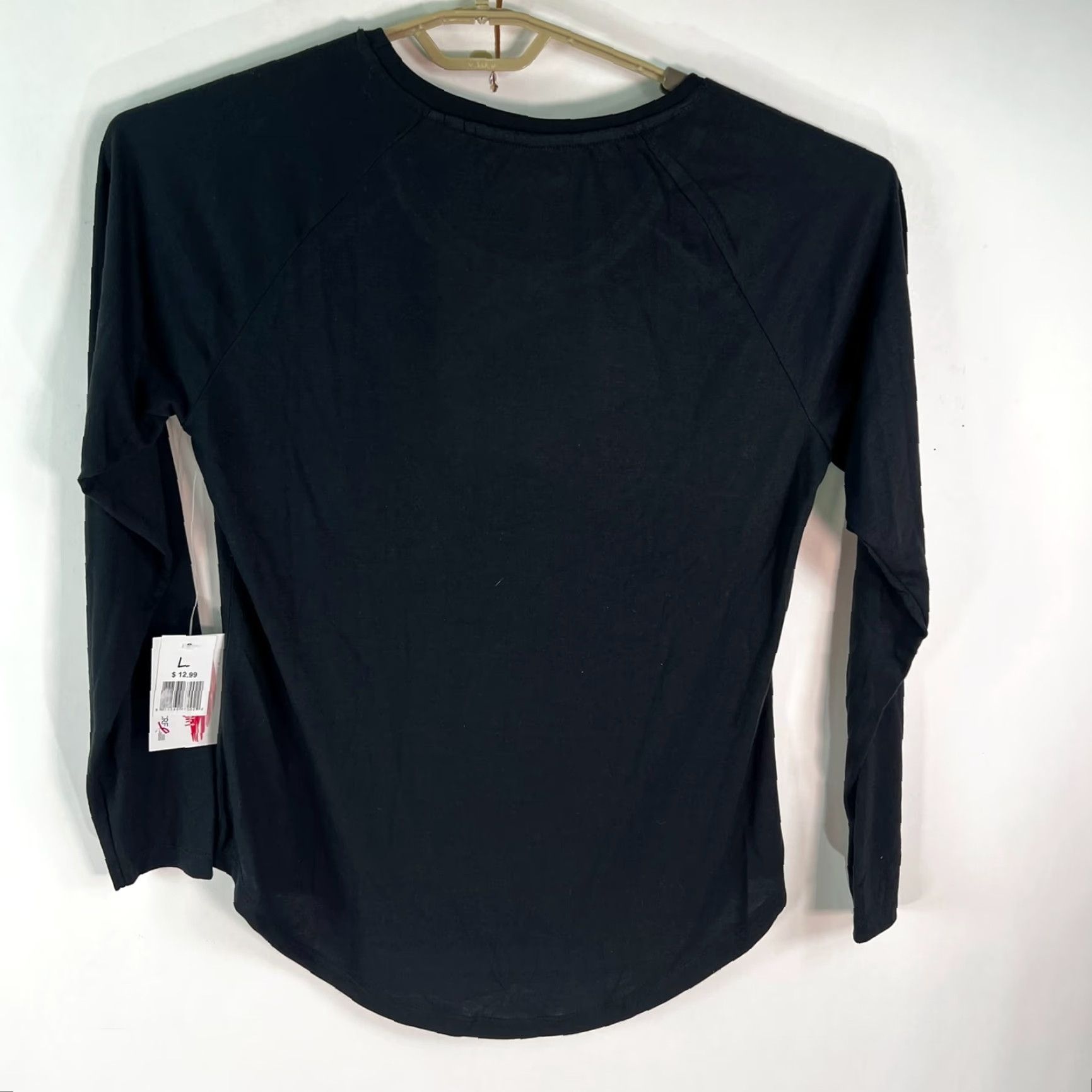 Olive LIVE BREATHE FIGHT T-Shirt Women Black L Size 100% Cotton Floral Chambray Crew Neck Long Sleeve Strong Female Hero Pink Accent Women’s Tee Size L / US 10 / IT 46 - 6 Thumbnail