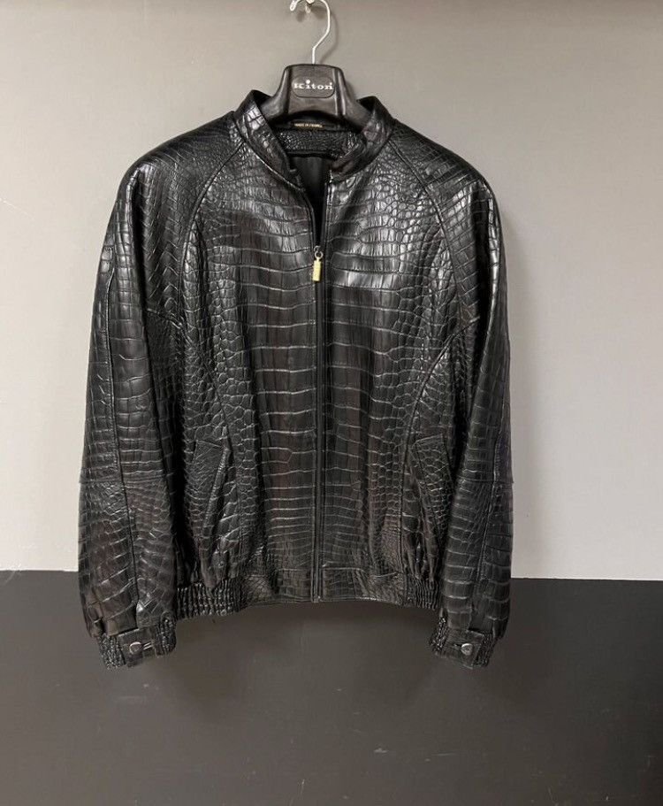 Zilli Crocodiles Leather Fur Mink Detail Silk Lining Jacket