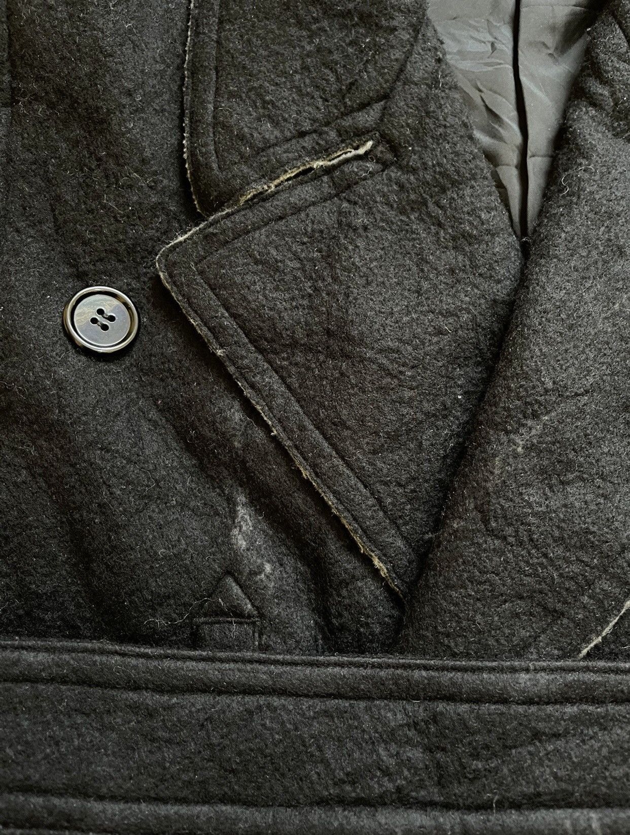Designer × Yohji Yamamoto Yohji Yamamoto + Noir Wool Trench Coat With Belt Size US L / EU 52-54 / 3 - 10 Thumbnail