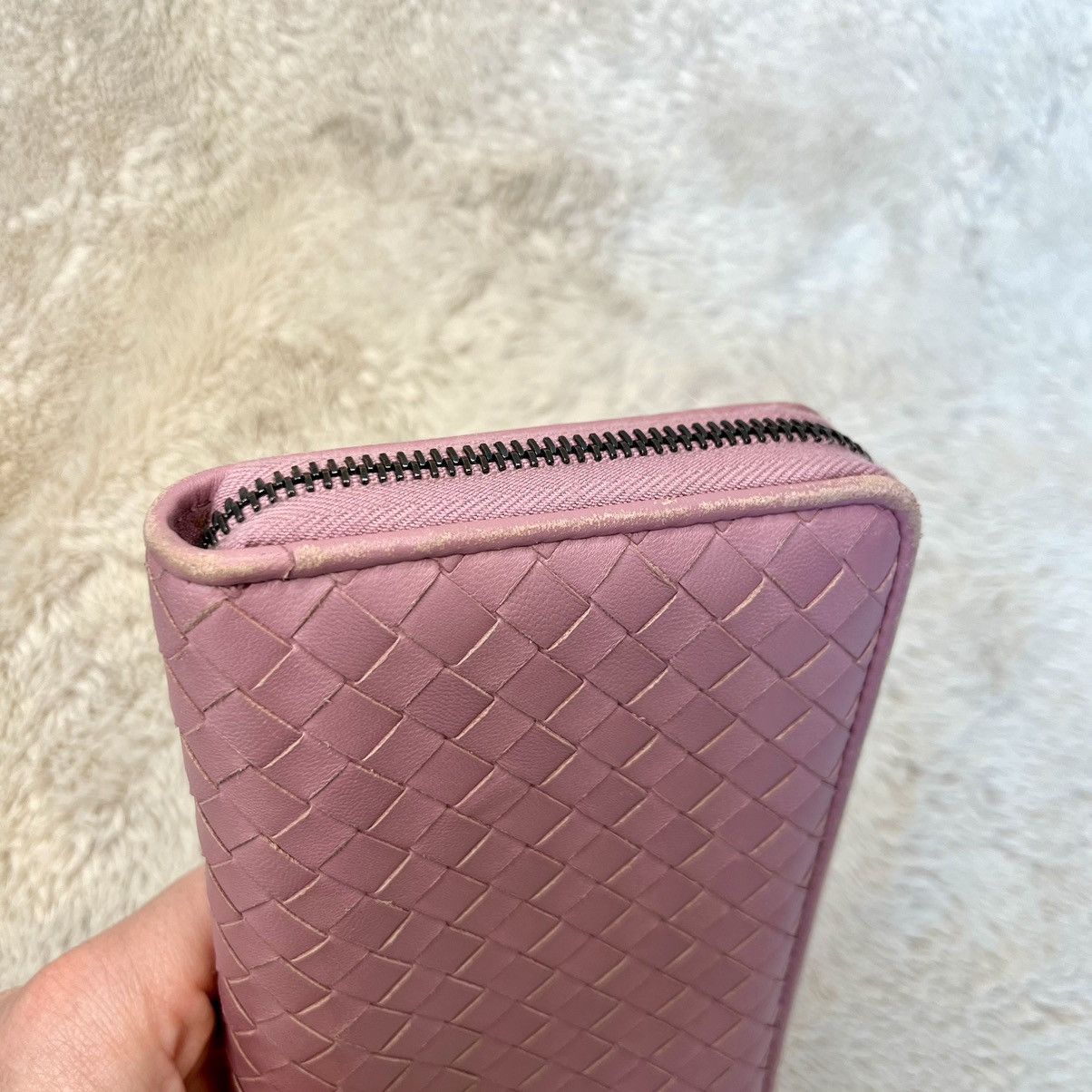 Bottega Veneta Bottega Veneta Nappa Intrecciato Pink Zippy Long Wallet Size ONE SIZE - 10 Thumbnail