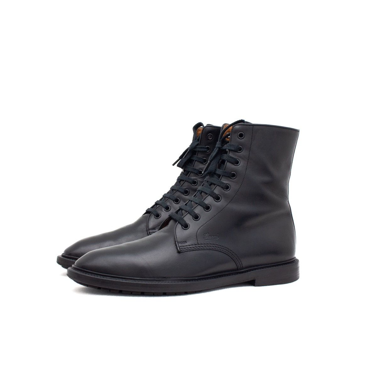 Gucci × Tom Ford × Vintage GUCCI Tom Ford Era Men's Leather Side-zip Combat Boot Black Size US 10.5 / EU 43-44 - 2 Thumbnail