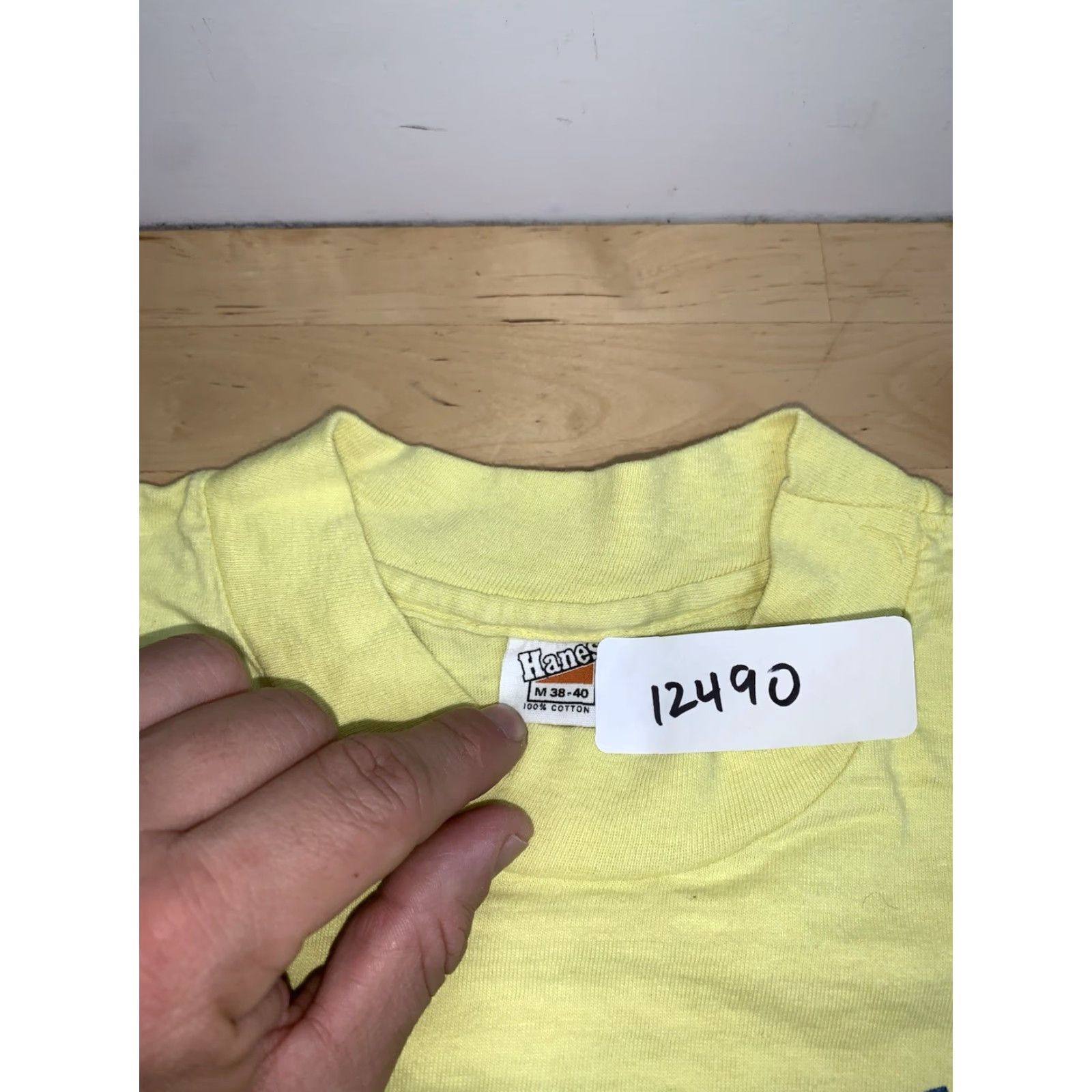 Hanes VINTAGE Hanes T-Shirt Mens M Yellow 80s USA Running Sylmar 5K 15K Shirt Men Size US M / EU 48-50 / 2 - 2 Thumbnail