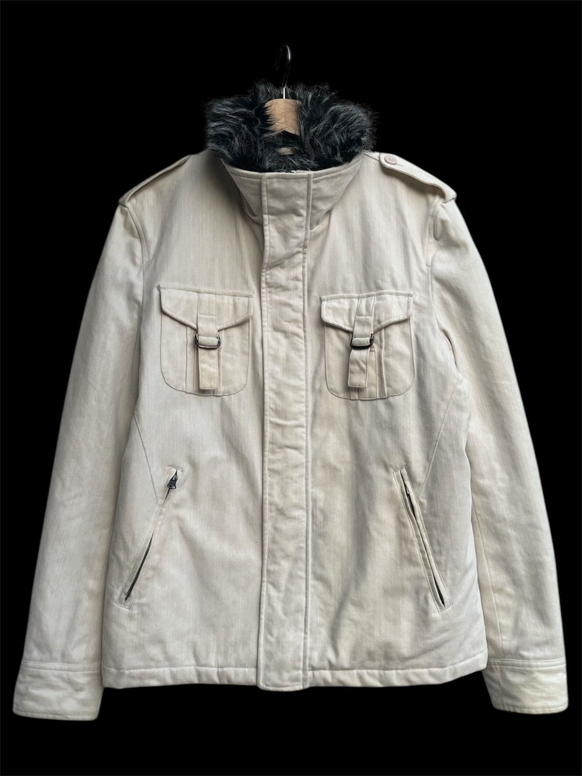 14th Addiction Louis Chavlon Faux Fur Collar Moleskin Jacket Size US L / EU 52-54 / 3 - 1 Thumbnail