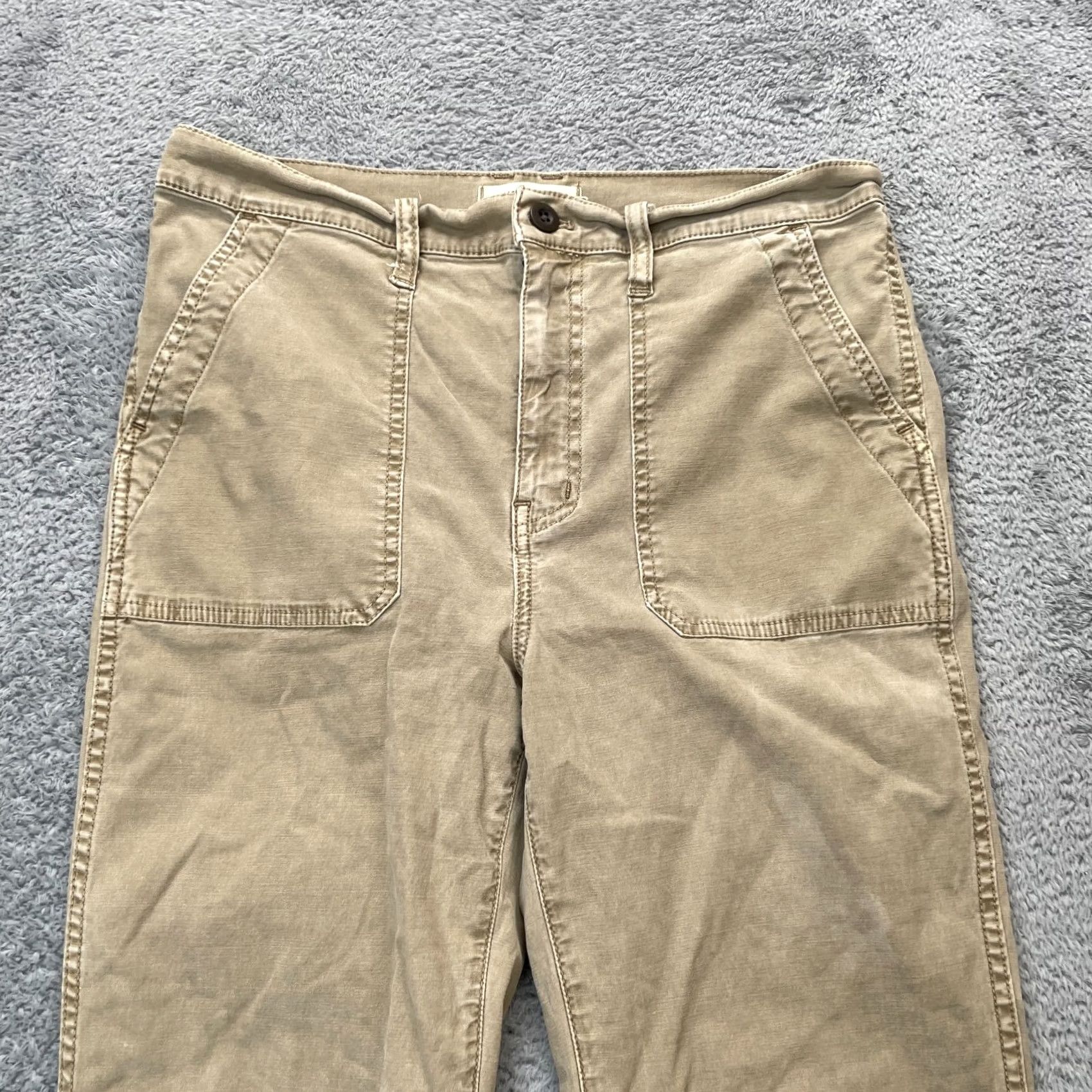 Madewell Madewell Pants Womens Beige Canvas Tapered Leg Stretch Cotton Workwear Casual 29 Size 29" - 5 Thumbnail