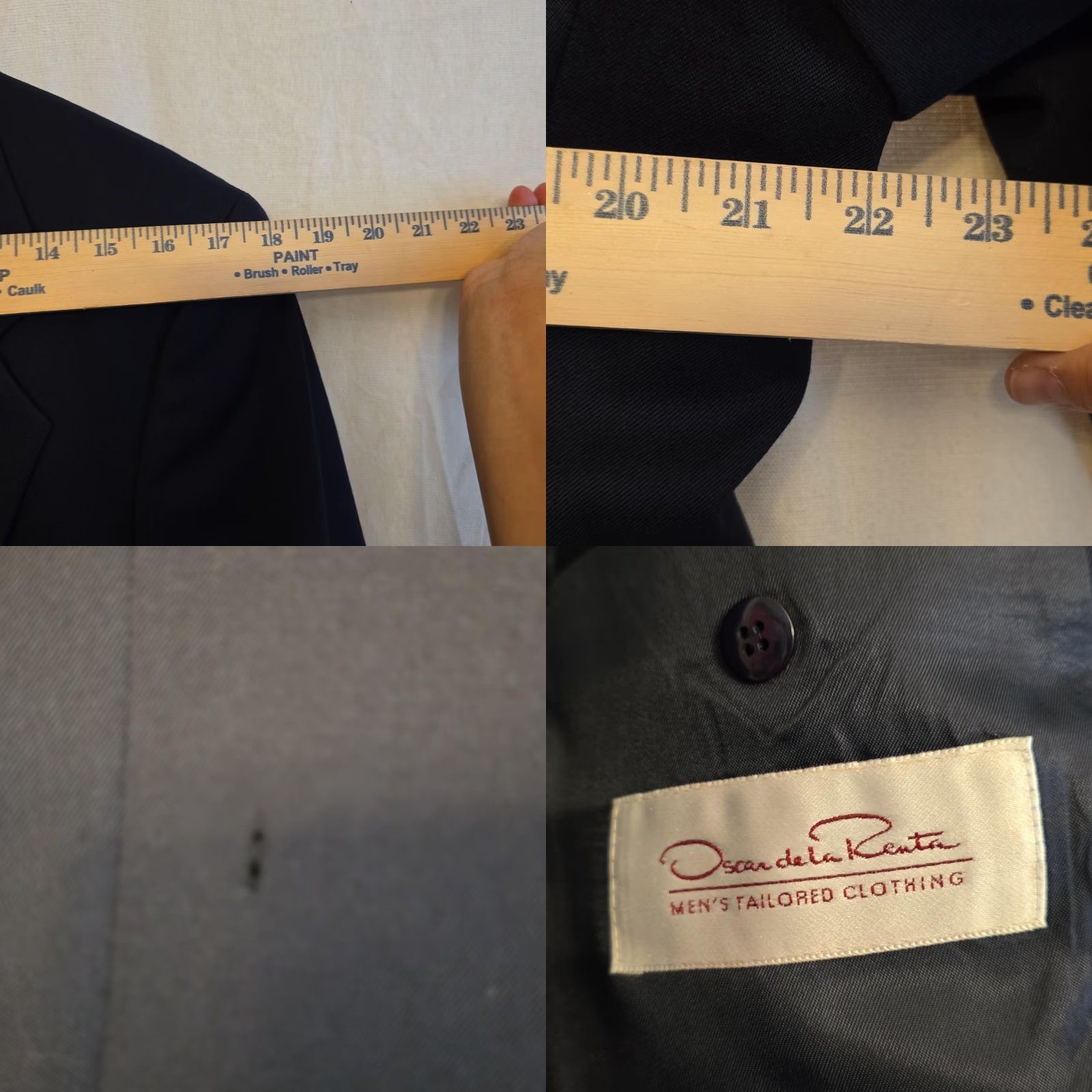 Oscar De La Renta Oscar de la Renta Suit Jacket Mens 40 Blue Classic Formal Colombia FLAWS Size 40R - 8 Thumbnail