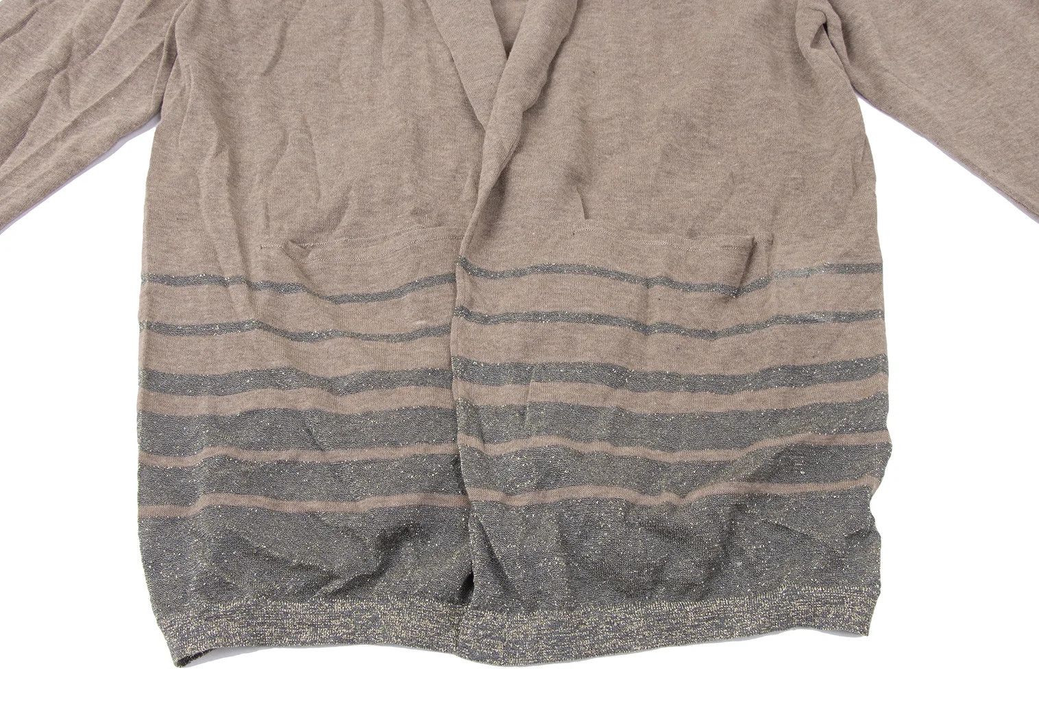 Kolor Glitter Striped Buttonless Knit Cardigan in Mocha Size US S / EU 44-46 / 1 - 6 Thumbnail