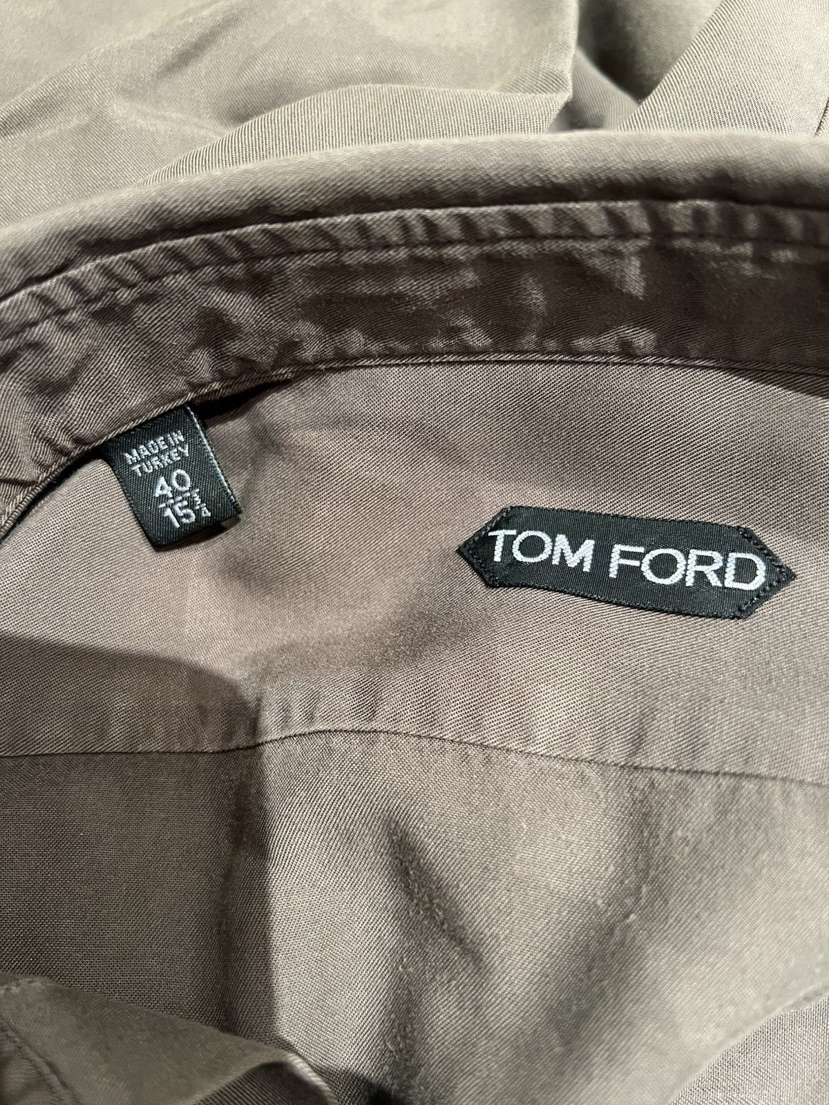 Tom Ford TOM FORD Long Sleeves Brown Shirt 15.3/4 40 100% LYOCELL Size US M / EU 48-50 / 2 - 9 Thumbnail