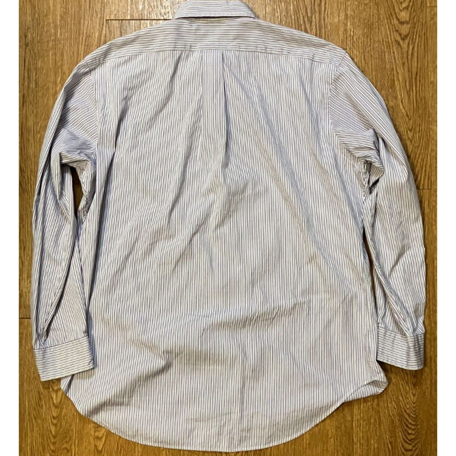 Polo Ralph Lauren VINTAGE Polo Ralph Lauren Dress Shirt Mens 16.5 Purple Stripe BD 32/33 Made in Hong Kong Cotton Size US XL / EU 56 / 4 - 6 Thumbnail