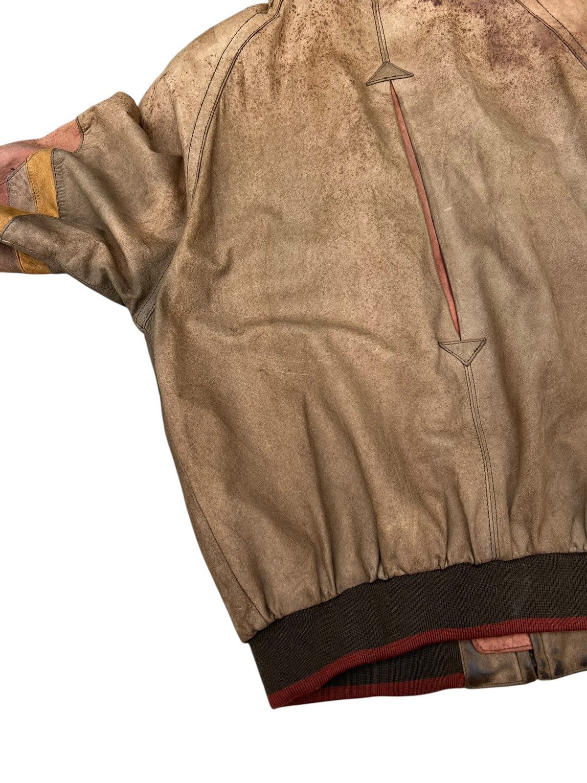 Leather Vintage Couture by J. Park Patina Leather Bomber Jacket Size US M / EU 48-50 / 2 - 20 Thumbnail