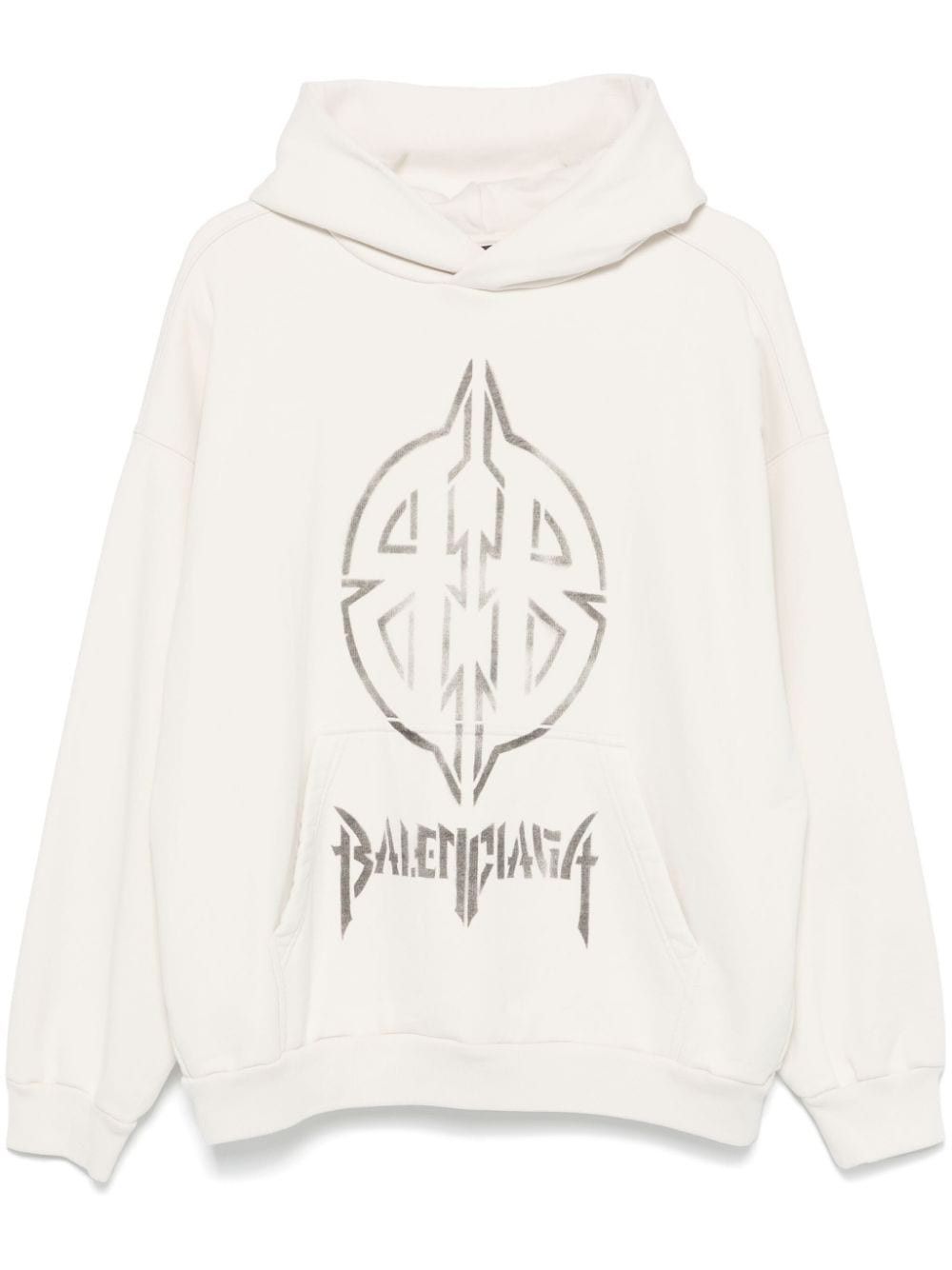 Balenciaga o1la1rc1a0925 Dup / Metal BB Stencil Hoodie Medium Fit Ivory Size US XL / EU 56 / 4 - 1 Thumbnail