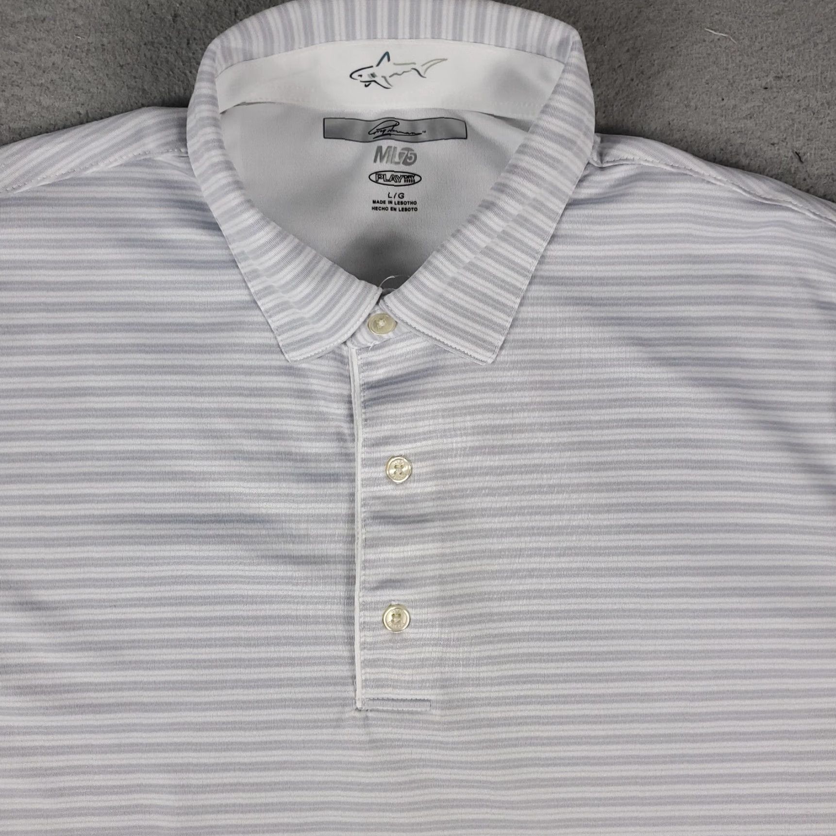 Vintage Greg Norman Polo Shirt Size Large Mens Gray Striped Golf Casual Short Sleeve Size US L / EU 52-54 / 3 - 2 Thumbnail