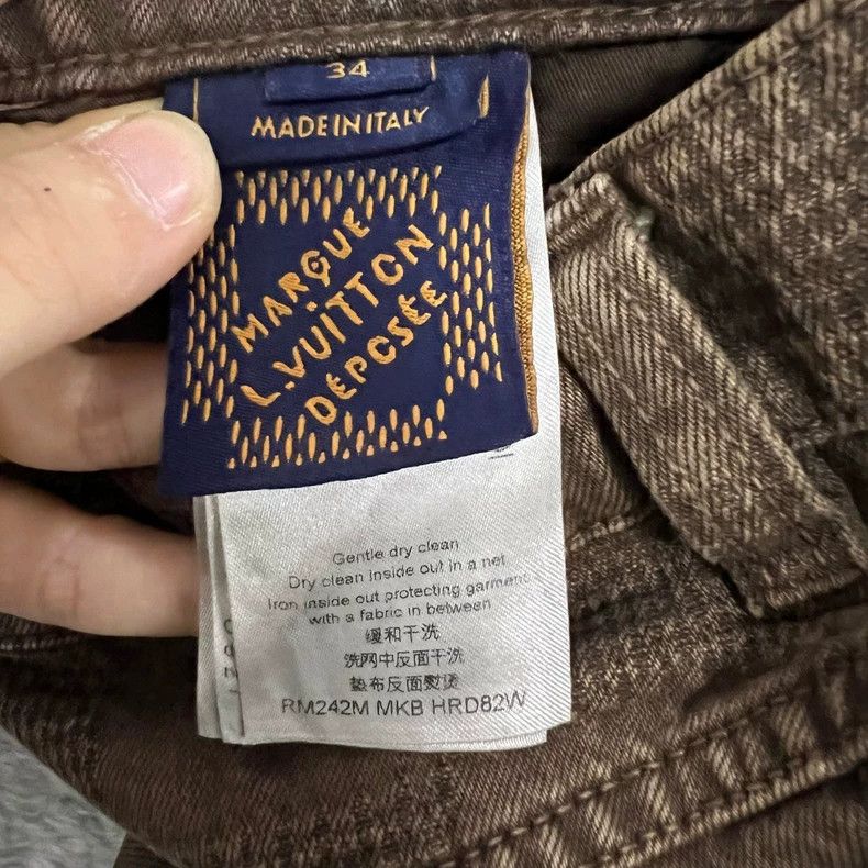 Louis Vuitton Louis Vuitton 24 FW brown wash effect straight leg pants 25 Size US 34 / EU 50 - 6 Thumbnail