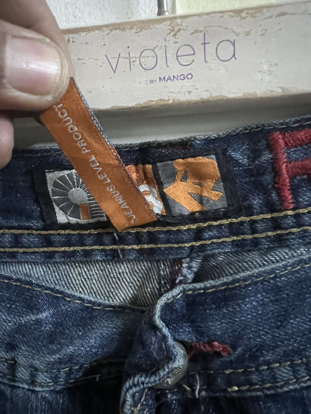 Japanese Brand NAVAJO DENIM AKADEMİK EMBROIDERY DISTRESSED DENIM PANT Size US 38 / EU 54 - 8 Thumbnail