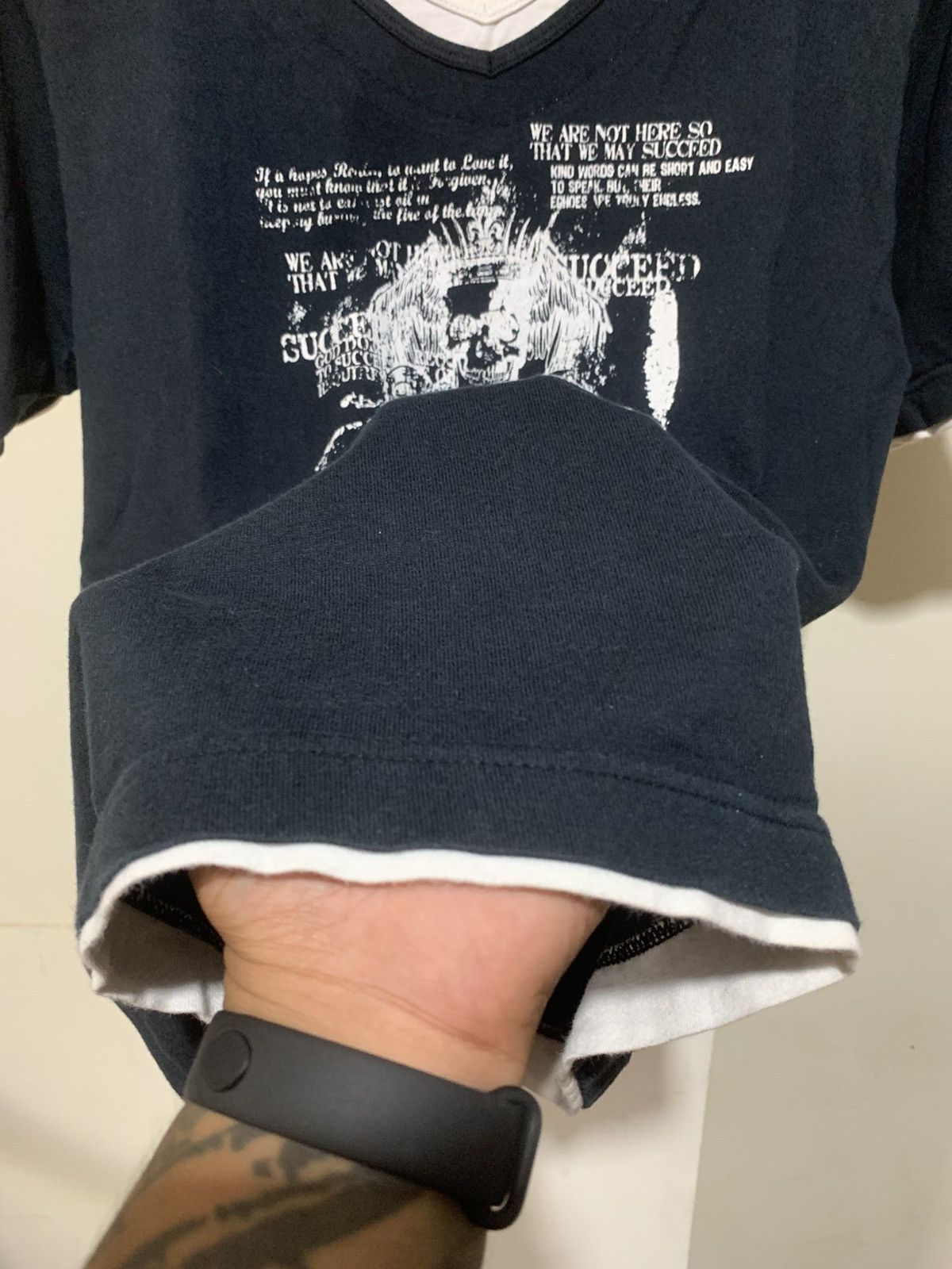 Le Grande Bleu (L.G.B.) Japanese Commontage Poem Double Layer Tee Shirt Size US L / EU 52-54 / 3 - 6 Thumbnail