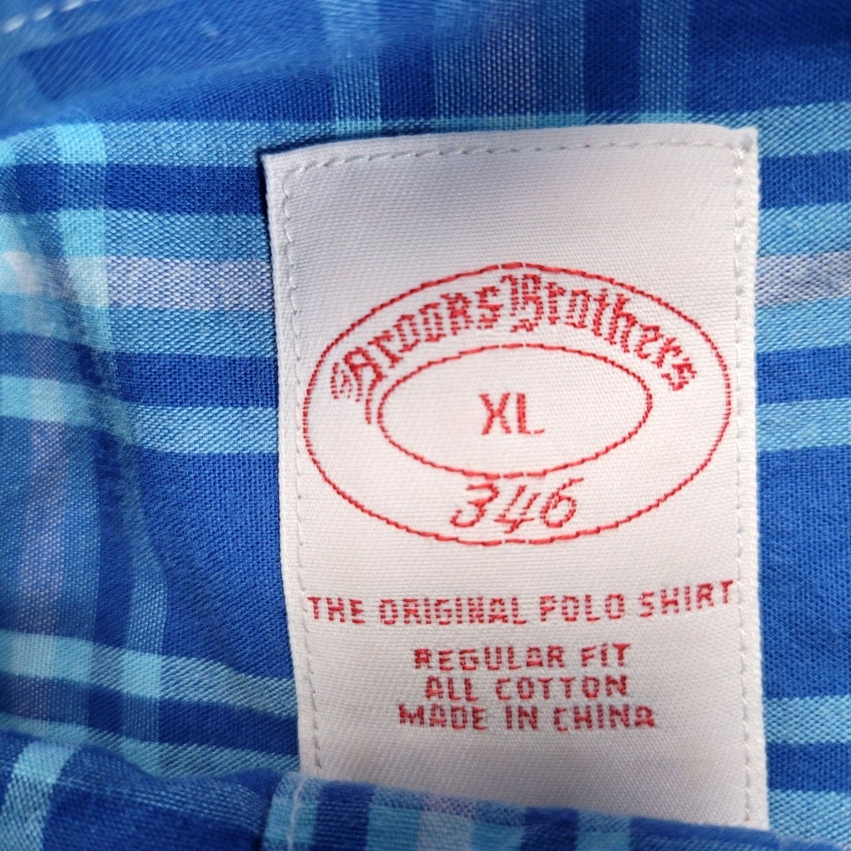 Brooks Brothers Brooks Brothers 346 Mens XL Regular Blue Plaid Long Sleeve Button-Down Shirt Size US XL / EU 56 / 4 - 4 Thumbnail