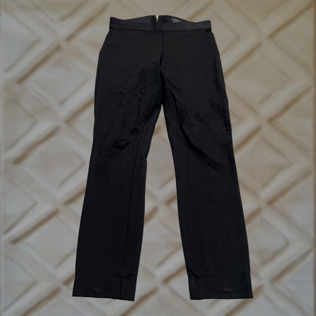 J.Crew J. Crew Pixie Pants Womens 00S Black Mid Rise Cropped Slim Stretch Knit Front Flat Front Zipper Size 24" / US 00 / IT 34 - 1 Thumbnail