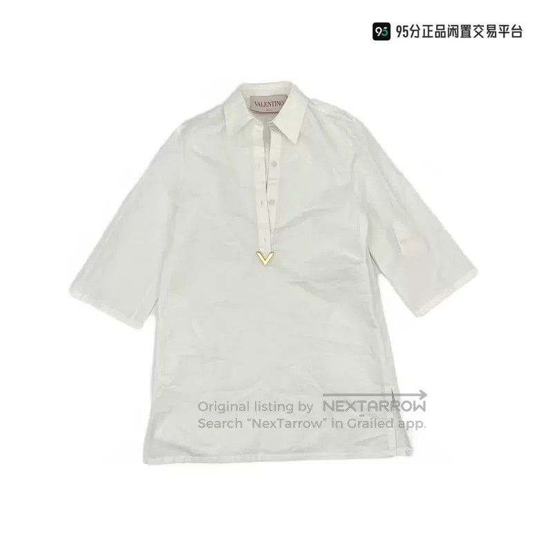 Valentino Valentino White V-neck short-sleeved T-shirt dress Size XXS / US 00 / IT 34 - 1 Thumbnail