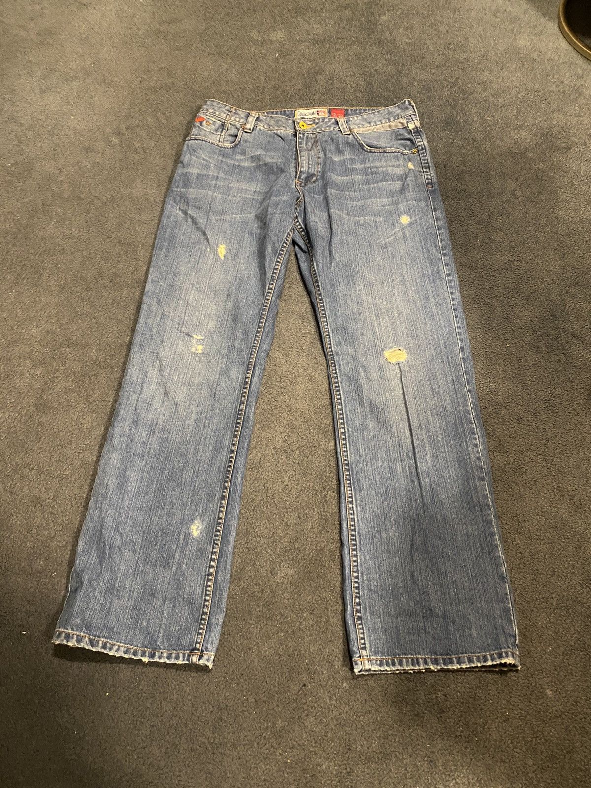 Quiksilver × Vintage VINTAGE Y2K QUICKSILVER BAGGY DENIM PANTS Size US 36 / EU 52 - 2 Thumbnail