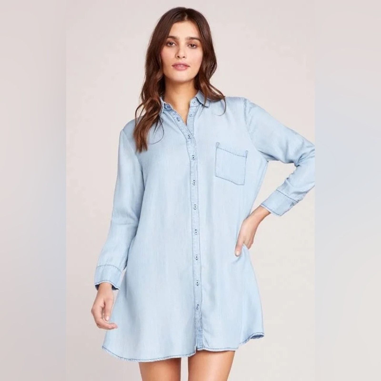 BB Dakota NEW bb Dakota Shirty Personality Chambray Dress - Small $98 Size S / US 4 / IT 40 - 3 Thumbnail