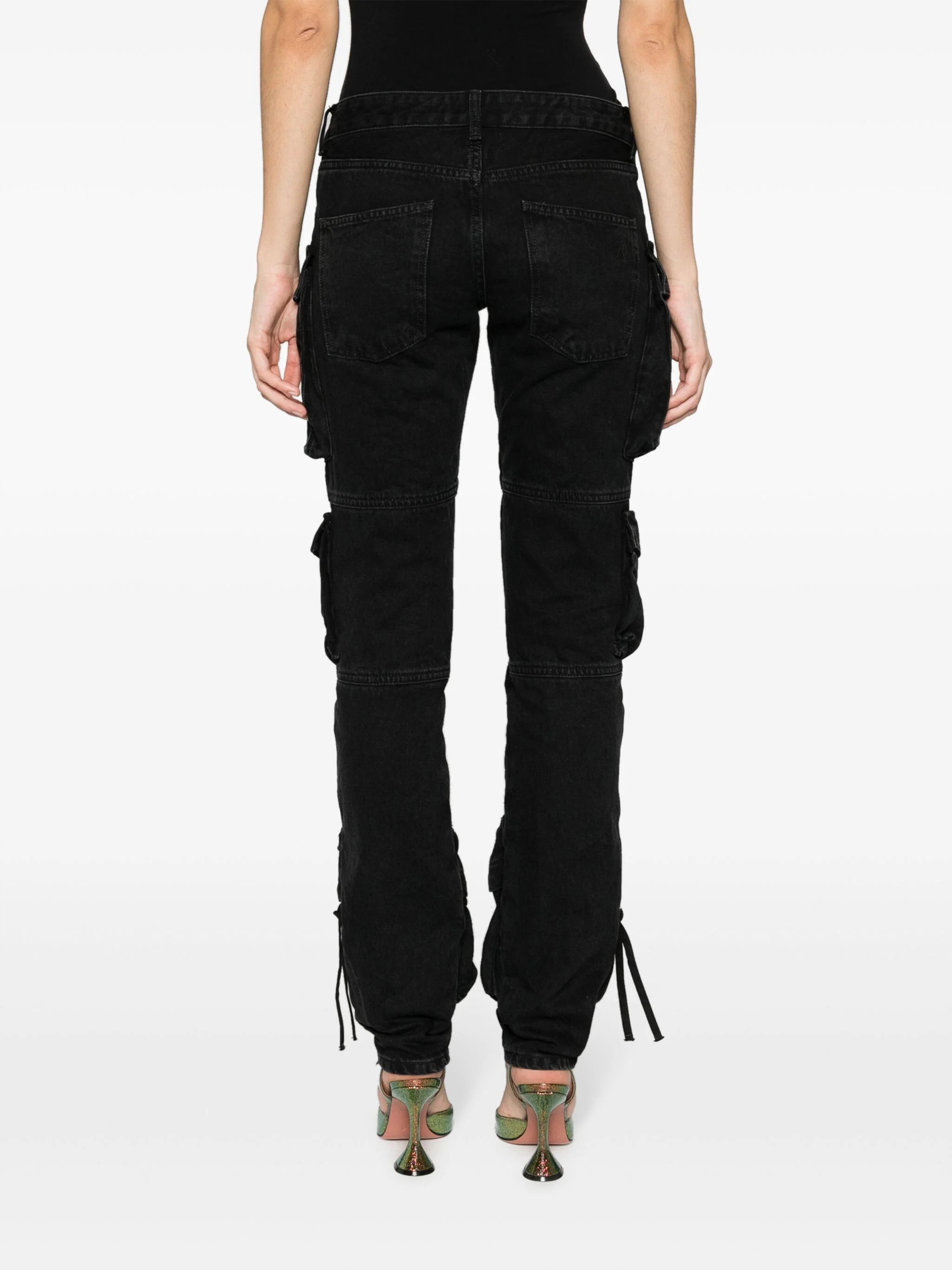 The Attico o1s22i1n1024 Essie Flared Cargo Pants in Black Size 27" / US 4 / IT 40 - 4 Thumbnail