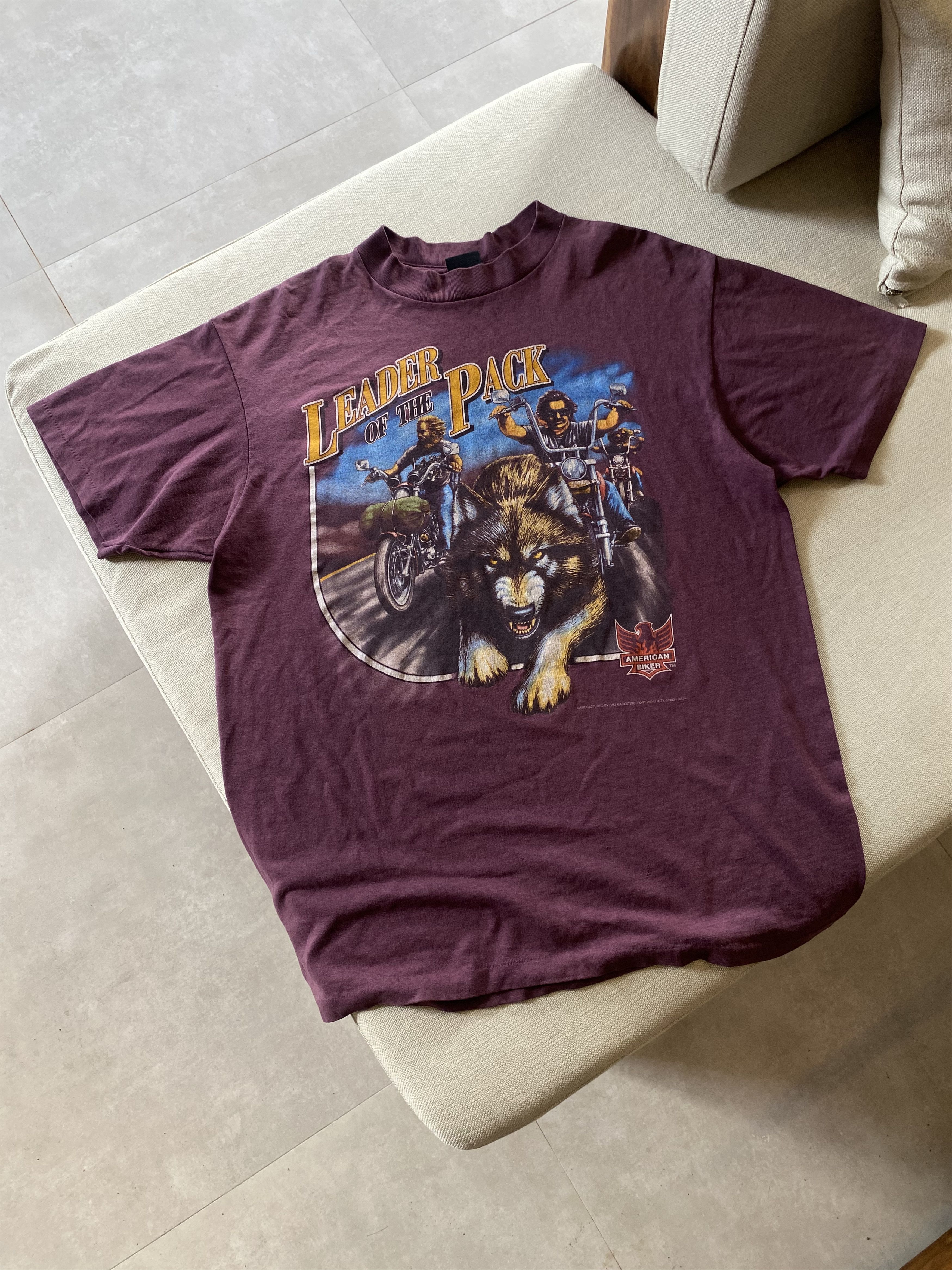Vintage Original 1993' 3D Emblem "Leader of The Pack" American Biker Size US L / EU 52-54 / 3 - 2 Thumbnail