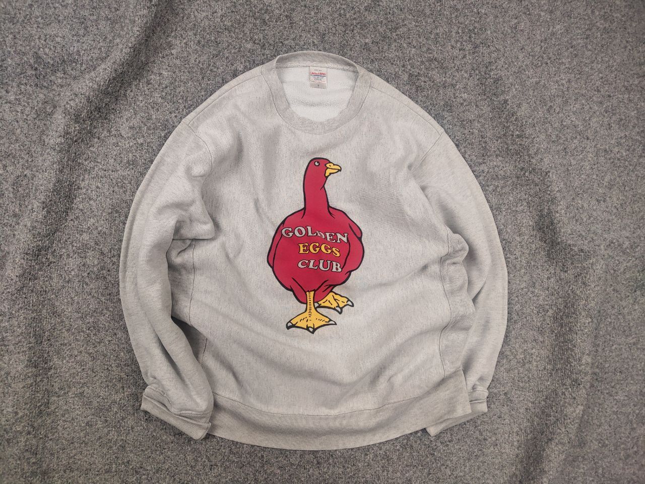 Vintage Vintage 90's United Athle GOLDEN EGGS CLUB Gray Sweatshirt Size US L / EU 52-54 / 3 - 1 Thumbnail