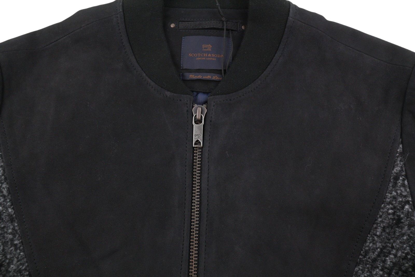 Scotch & Soda L Black Genuine Leather Bomber 88482 Size US L / EU 52-54 / 3 - 10 Thumbnail