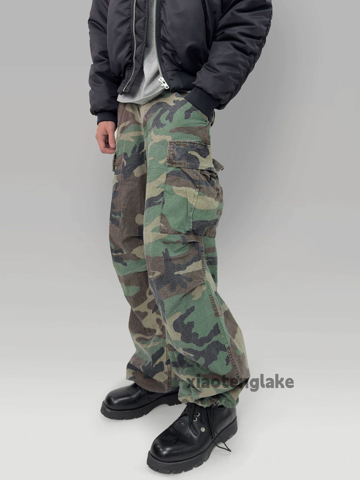 Designer × Japanese Brand × Vintage washed faded camo military loose baggy cargo pants Size US 28 / EU 44 - 3 Thumbnail